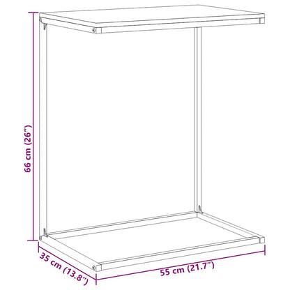 C-Shaped Side Table Black Engineered Wood | HomeAndLiving