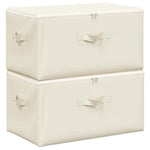Fabric Storage Boxes 2pk Foldable Cream 43x34cm | HomeAndLiving