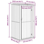 Galvanised Steel Garden Shed Anthracite | HomeAndLiving