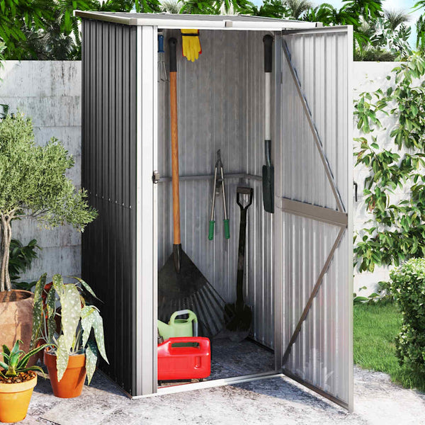  Galvanised Steel Garden Shed Anthracite | HomeAndLiving