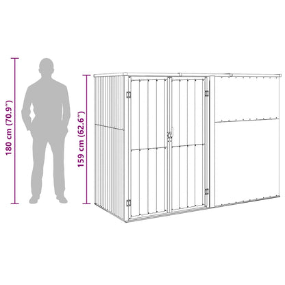 Garden Tool Shed Galvanised Steel 225x89cm | HomeAndLiving