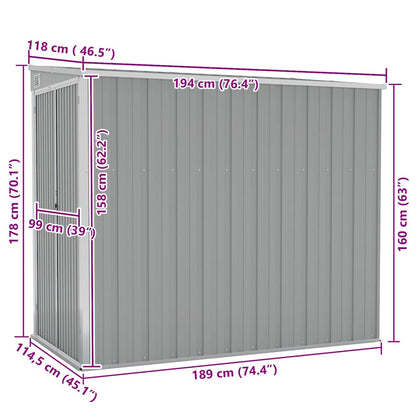 Wall-Mounted Garden Shed Galvanised Steel | HomeAndLiving