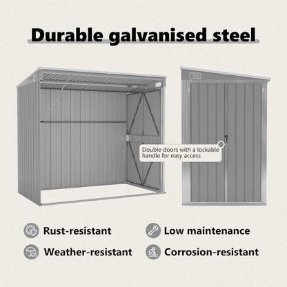 Wall-Mounted Garden Shed Galvanised Steel | HomeAndLiving