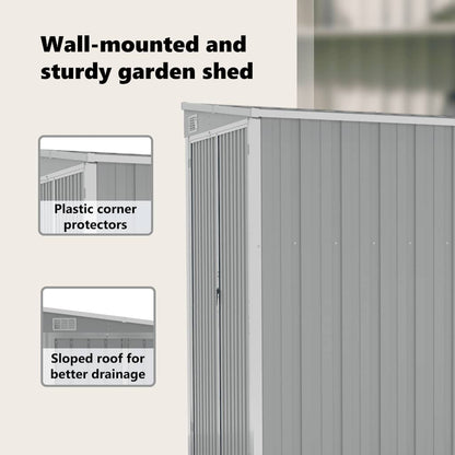 Wall-Mounted Garden Shed Galvanised Steel | HomeAndLiving