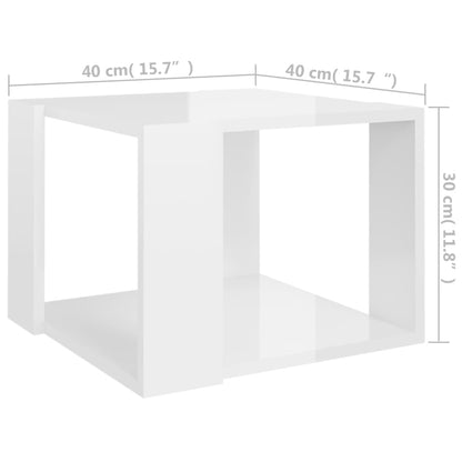 Coffee Table High Gloss White, Engineered Wood