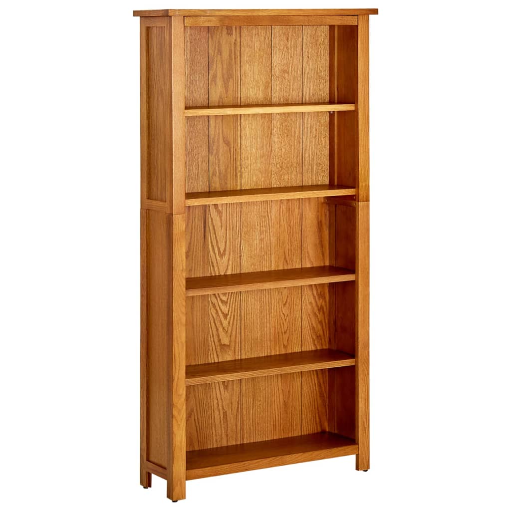 5-Tier Solid Oak Bookcase 70x22x140cm | HomeAndLiving