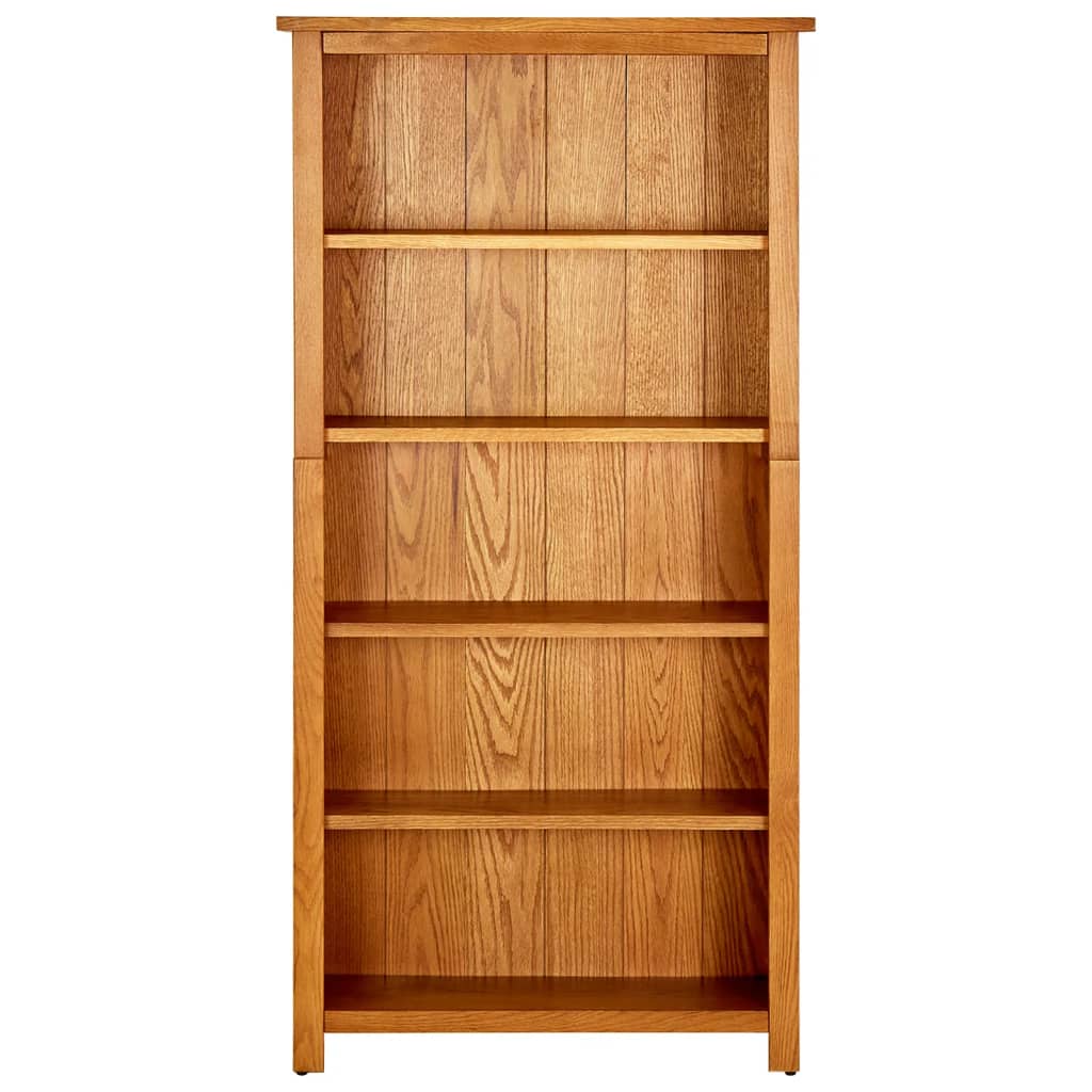 5-Tier Solid Oak Bookcase 70x22x140cm | HomeAndLiving