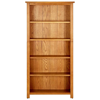 5-Tier Solid Oak Bookcase 70x22x140cm | HomeAndLiving