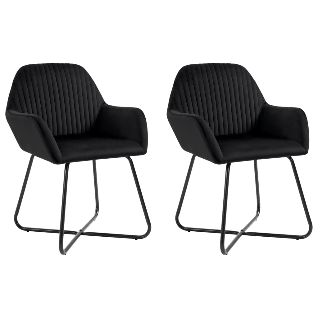 Dining Chairs 2 pcs Black Velvet - 61×61×84cm