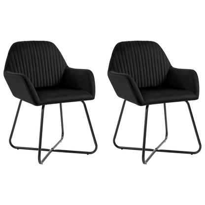Dining Chairs 2 pcs Black Velvet - 61×61×84cm