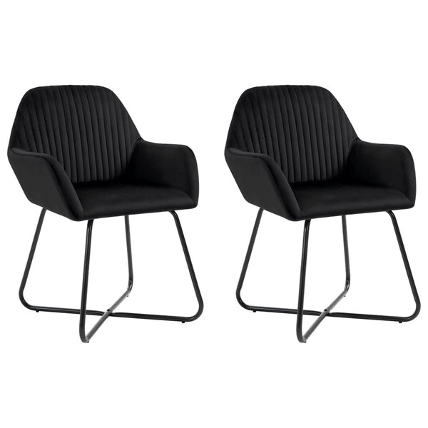  Dining Chairs 2 pcs Black Velvet