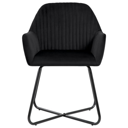 Dining Chairs 2 pcs Black Velvet - 61×61×84cm