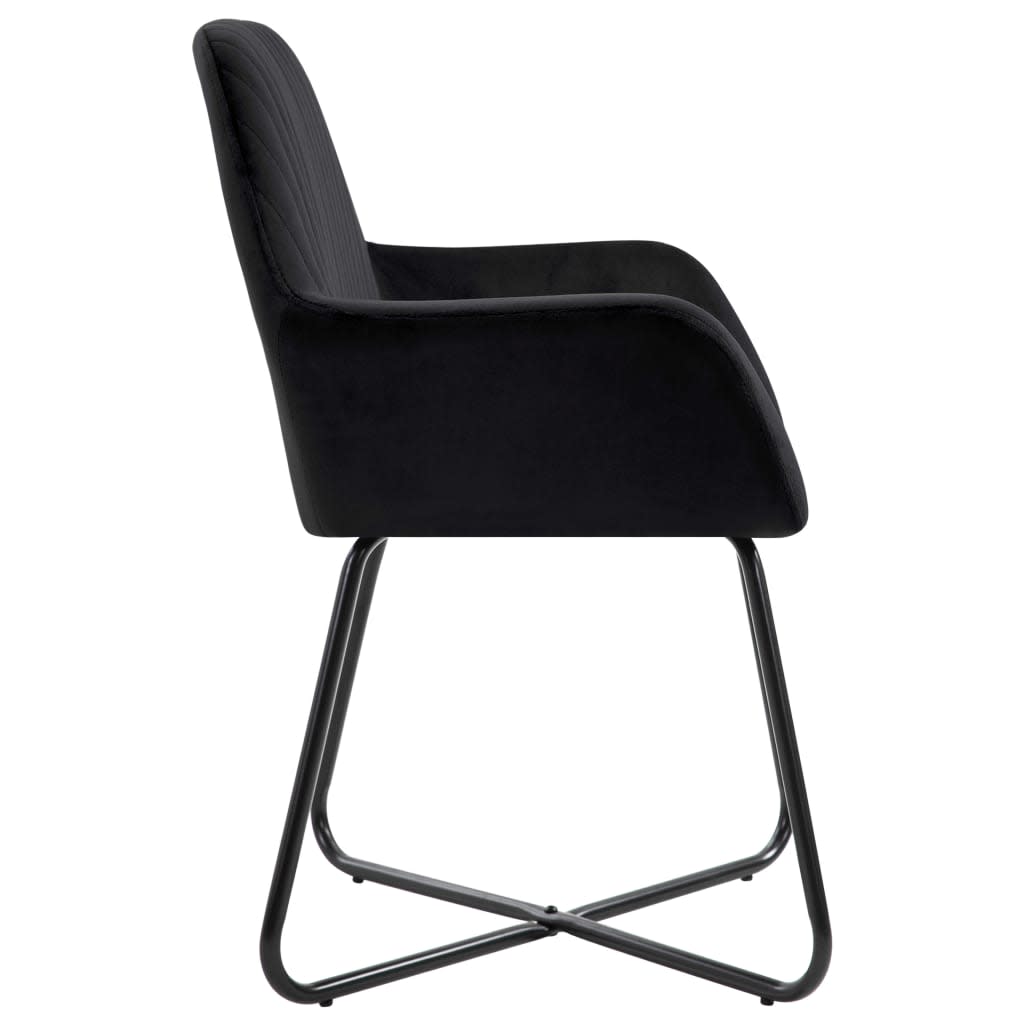 Dining Chairs 2 pcs Black Velvet - 61×61×84cm