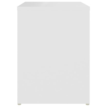 Bed Cabinet White Engineered Wood
