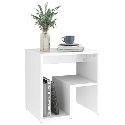 Bed Cabinet White Engineered Wood