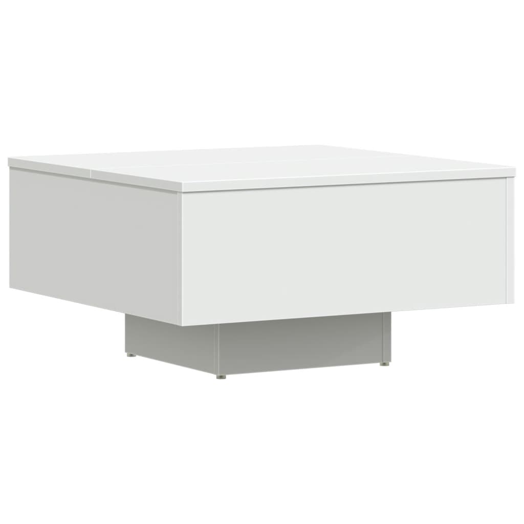 Coffee Table White, Engineered Wood - 60×60×31.5cm