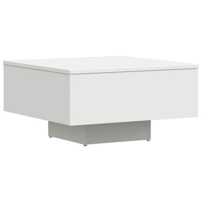 Coffee Table White, Engineered Wood - 60×60×31.5cm