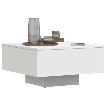 Coffee Table White, Engineered Wood - 60×60×31.5cm