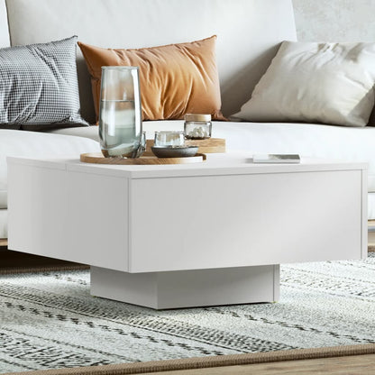 Coffee Table White, Engineered Wood - 60×60×31.5cm