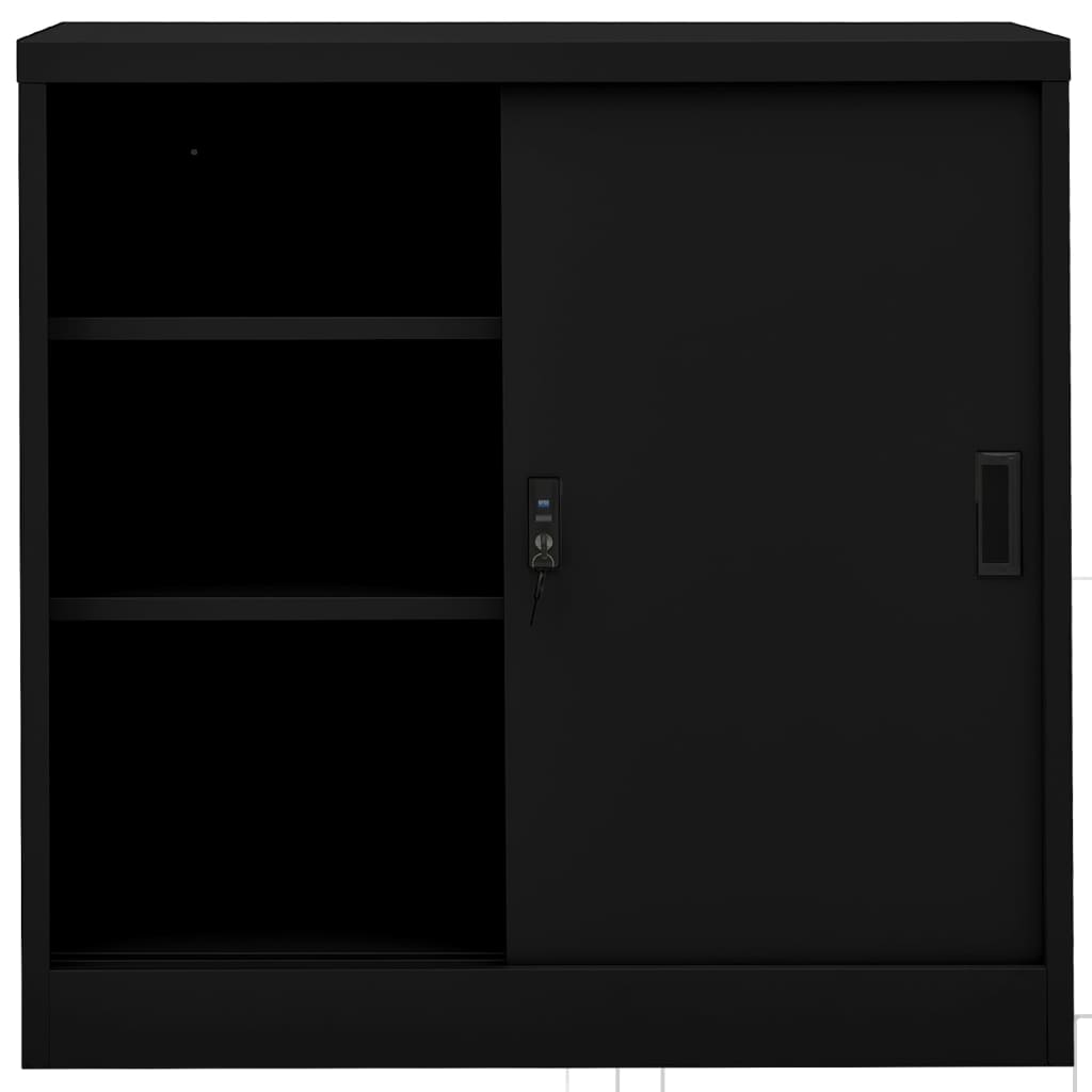Steel Office Cabinet Sliding Door Lock 90x90cm | HomeAndLiving
