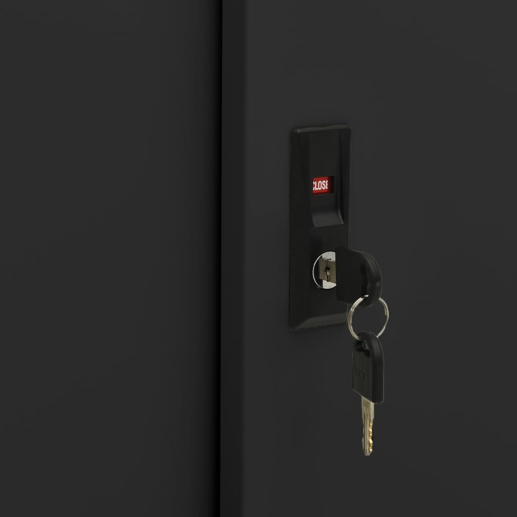 Steel Office Cabinet Sliding Door Lock 90x90cm | HomeAndLiving