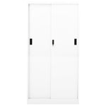 Steel Office Cabinet Sliding Door 180cm White | HomeAndLiving