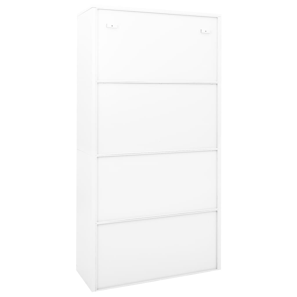 Steel Office Cabinet Sliding Door 180cm White | HomeAndLiving
