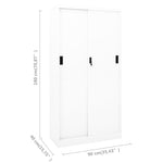 Steel Office Cabinet Sliding Door 180cm White | HomeAndLiving