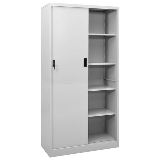 Steel Office Cabinet Sliding Door 180cm | HomeAndLiving