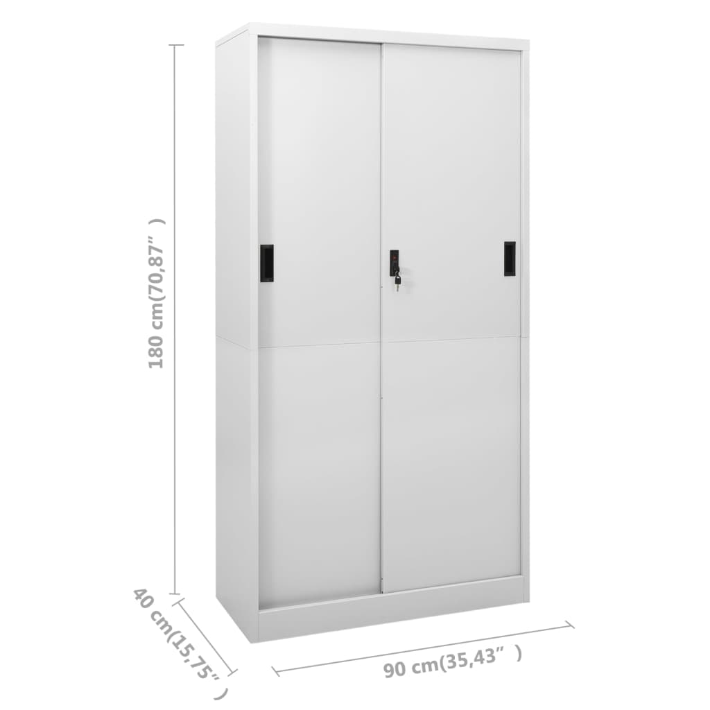 Steel Office Cabinet Sliding Door 180cm | HomeAndLiving