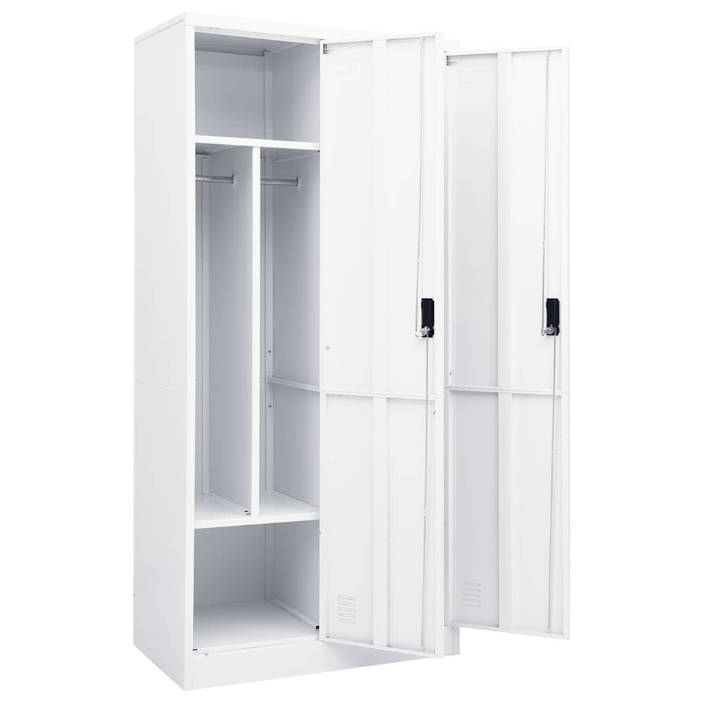 Steel Storage Wardrobe Cabinet Freestanding Clothes Closet with Hanging Rail