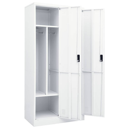 Steel Storage Wardrobe Cabinet Freestanding Clothes Closet with Hanging Rail