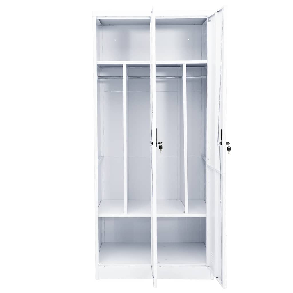 Steel Storage Wardrobe Cabinet Freestanding Clothes Closet with Hanging Rail