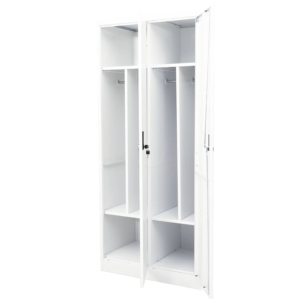 Steel Storage Wardrobe Cabinet Freestanding Clothes Closet with Hanging Rail