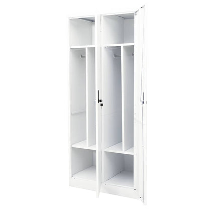 Steel Storage Wardrobe Cabinet Freestanding Clothes Closet with Hanging Rail
