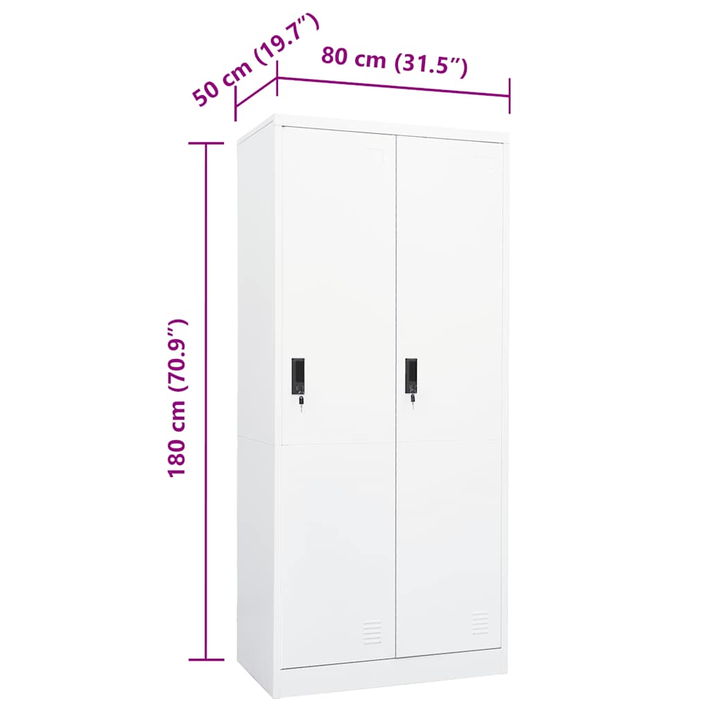 Steel Storage Wardrobe Cabinet Freestanding Clothes Closet with Hanging Rail