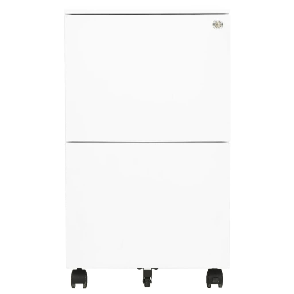 Steel Mobile File Cabinet 2 Drawer White | HomeAndLiving