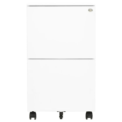 Steel Mobile File Cabinet 2 Drawer White | HomeAndLiving