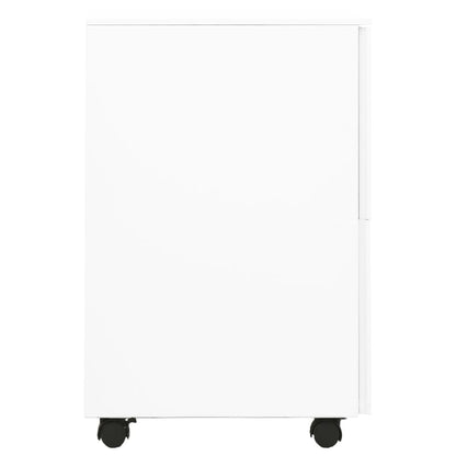 Steel Mobile File Cabinet 2 Drawer White | HomeAndLiving