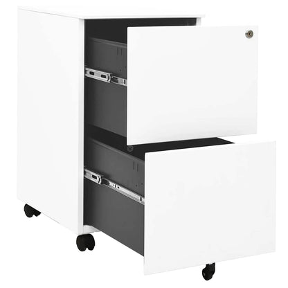 Steel Mobile File Cabinet 2 Drawer White | HomeAndLiving