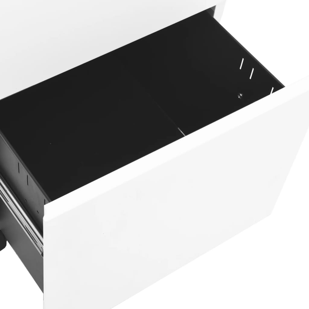 Steel Mobile File Cabinet 2 Drawer White | HomeAndLiving
