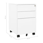 Mobile Steel File Cabinet 3 Drawer White | HomeAndLiving