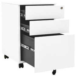 Mobile Steel File Cabinet 3 Drawer White | HomeAndLiving