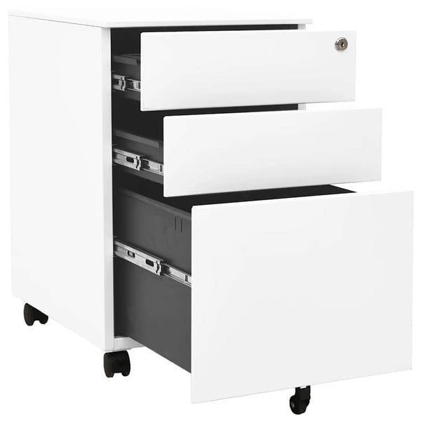  Mobile Steel File Cabinet 3 Drawer White | HomeAndLiving