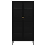 Black Steel Glass Display Cabinet 4 Shelves | HomeAndLiving
