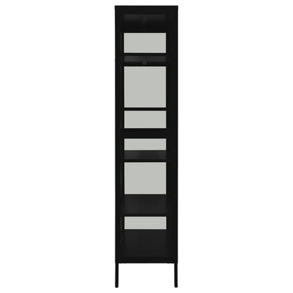 Black Steel Glass Display Cabinet 4 Shelves | HomeAndLiving