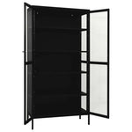 Black Steel Glass Display Cabinet 4 Shelves | HomeAndLiving