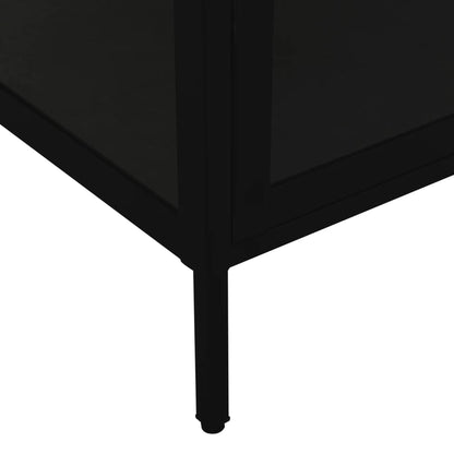 Black Steel Glass Display Cabinet 4 Shelves | HomeAndLiving