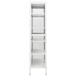 Display Cabinet White Steel Tempered Glass 180cm | HomeAndLiving
