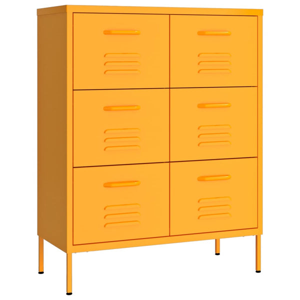  Drawer Cabinet Mustard Yellow Steel